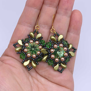 green statement earrings frenelle