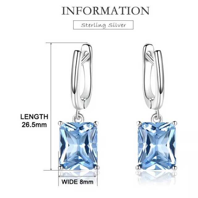 Topaz blue drop earrings frenelle jewellery
