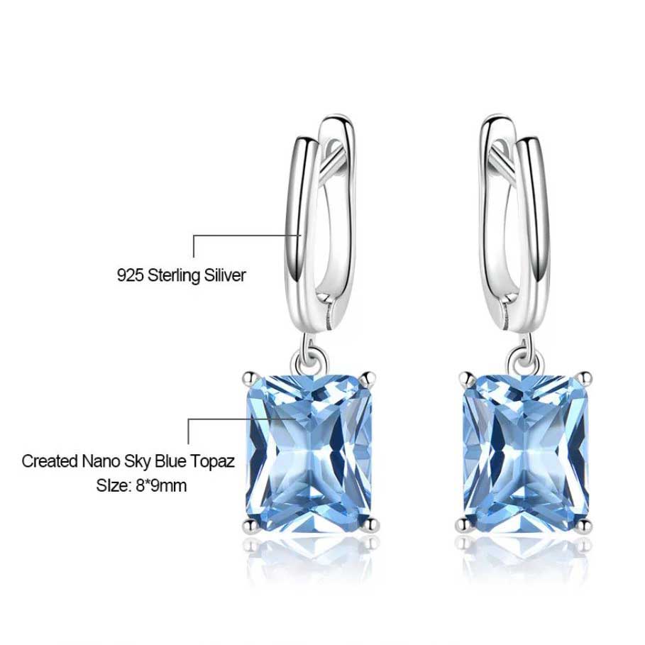 Topaz blue drop earrings frenelle jewellery