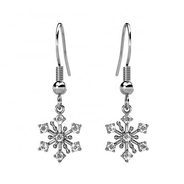 18K White-Gold Crystal Star Earrings "Astra"