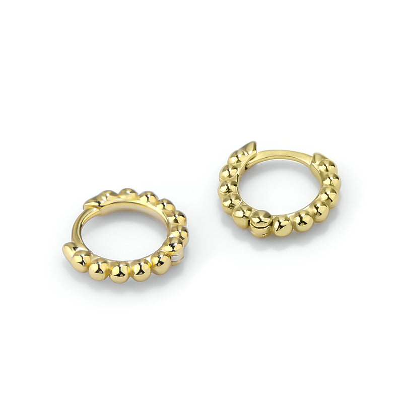 18K Gold Huggie Ball Earrings "Athena" (10mm)