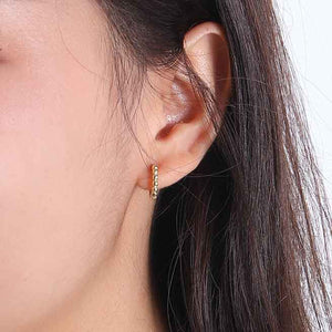 18K Gold Huggie Ball Earrings "Athena" (10mm)