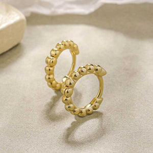 18K Gold Huggie Ball Earrings "Athena" (10mm)