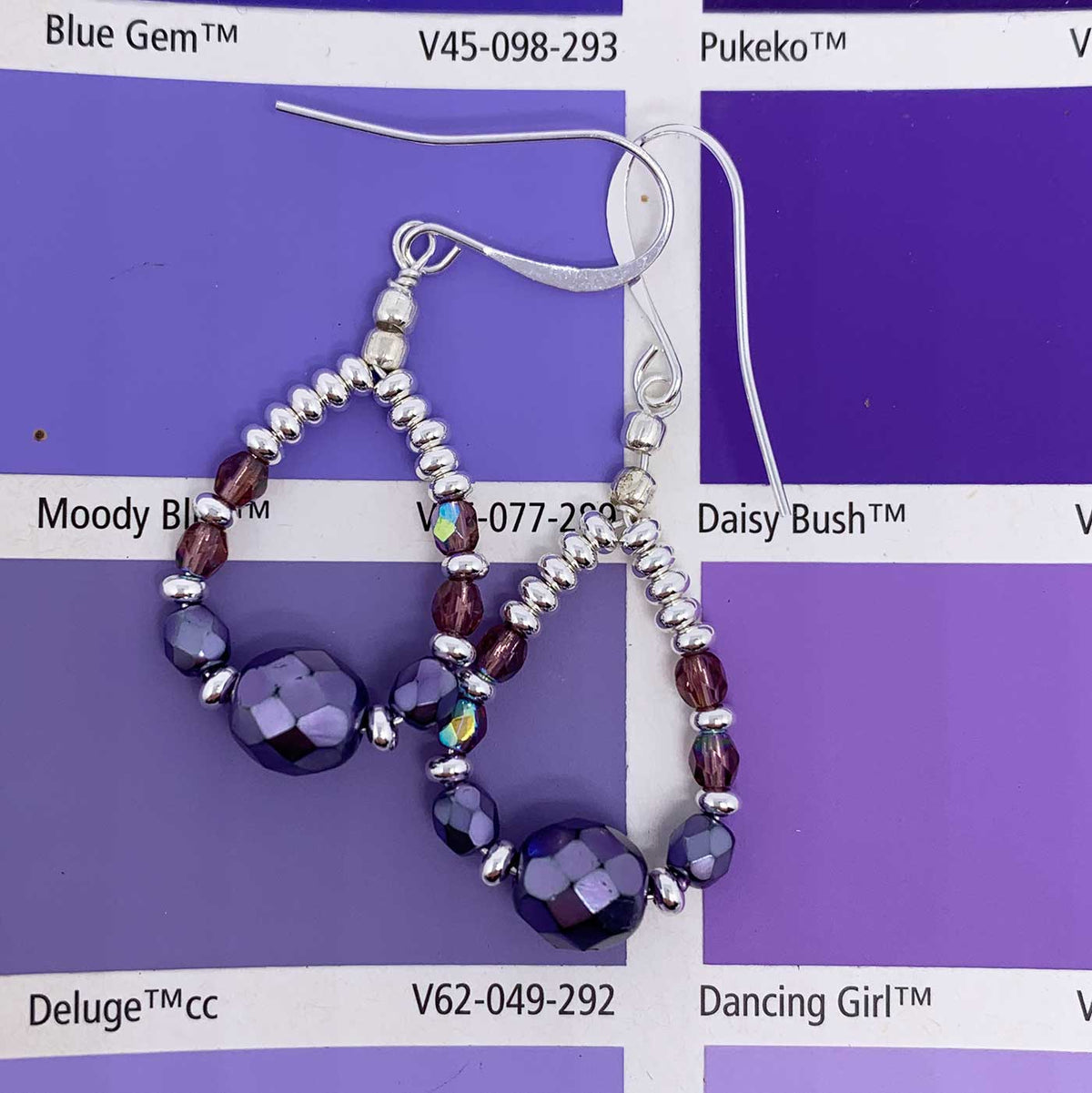 Silver Crystal Earrings "Audrey" (Amethyst)