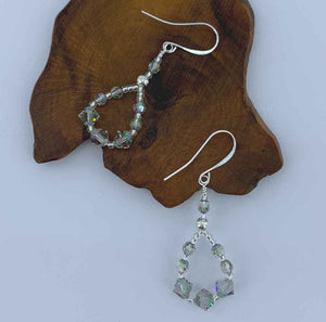925 Sterling Silver Premium Crystal Earrings "Bethany" (Pale Green)
