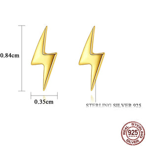 gold lightening bolt earrings 925