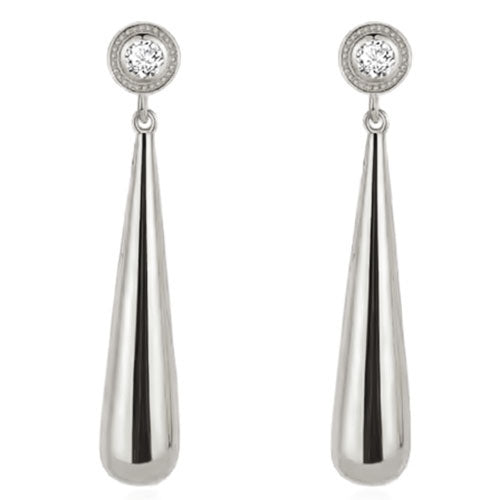 silver drop earrings