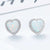 925 Sterling Silver Heart shaped Opal Earrings "Camilla" (White)