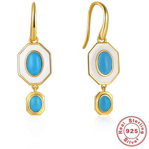 gold turquoise earrings jewellery