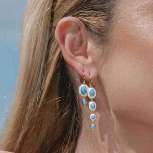 gold turquoise earrings ear