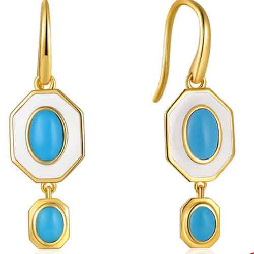 gold turquoise earrings