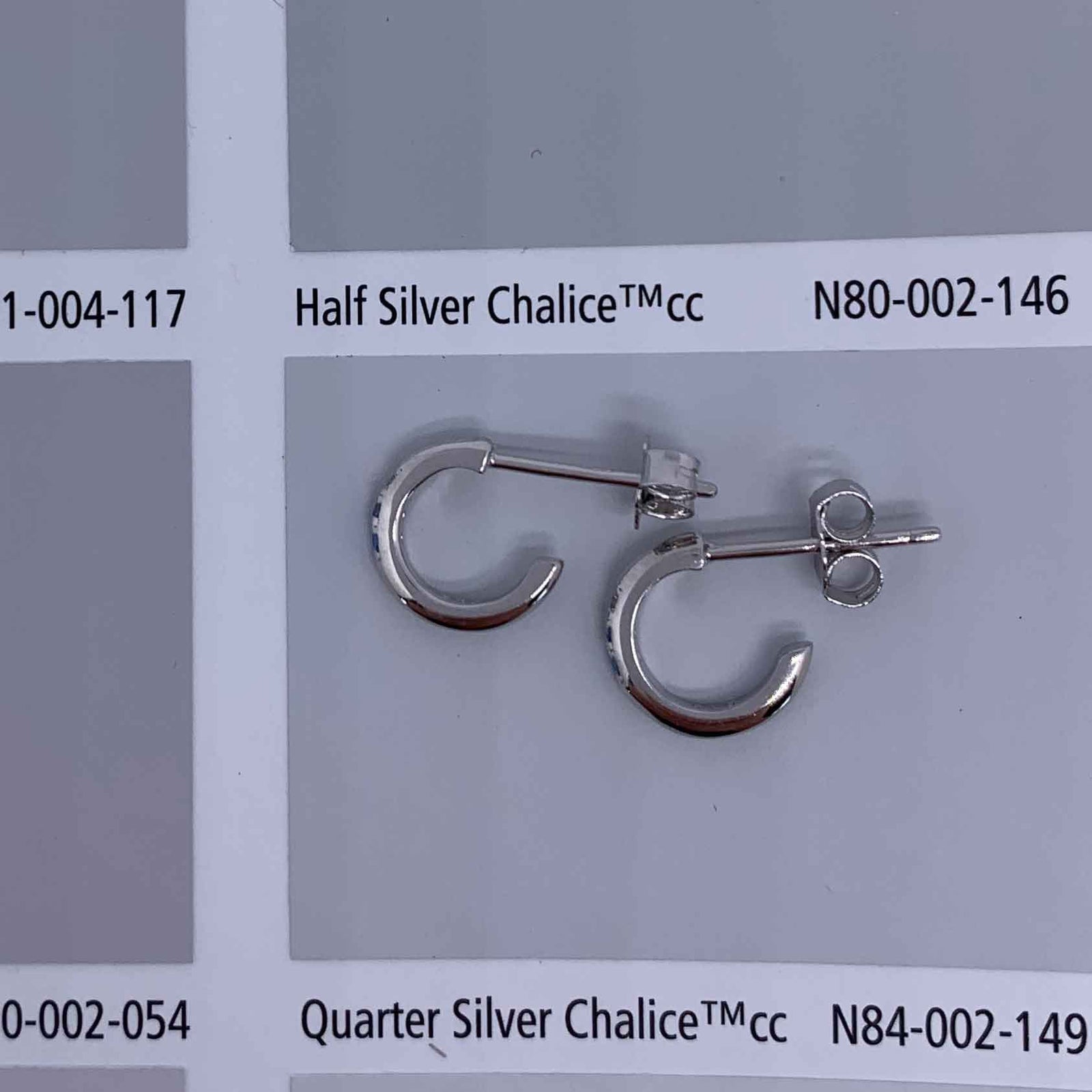 925 Sterling Silver Hoop Earrings with CZ Diamonds "Carlene" (Blue)