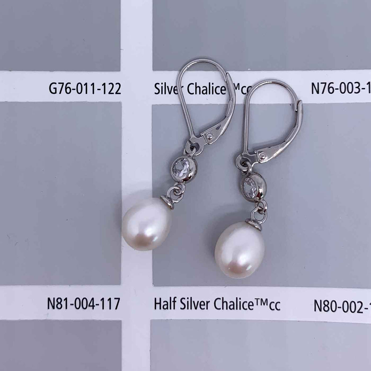 925 Sterling Silver Crystal and Pearl Earrings "Cheryl"