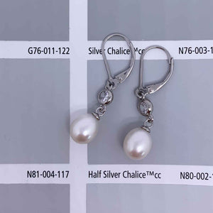925 Sterling Silver Crystal and Pearl Earrings "Cheryl"