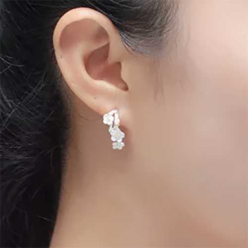 925 Sterling Silver Earrings "Clematis"