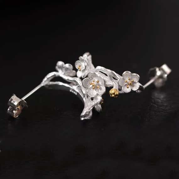 925 Sterling Silver Earrings "Clematis"