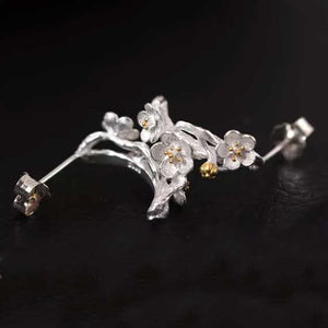 925 Sterling Silver Earrings "Clematis"