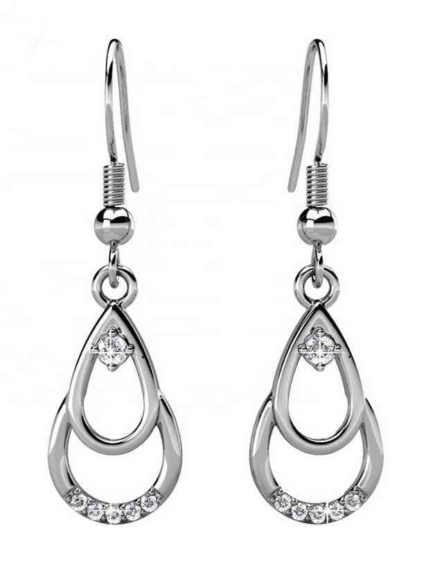 18K White Gold Crystal Jewellery Set "Collette"