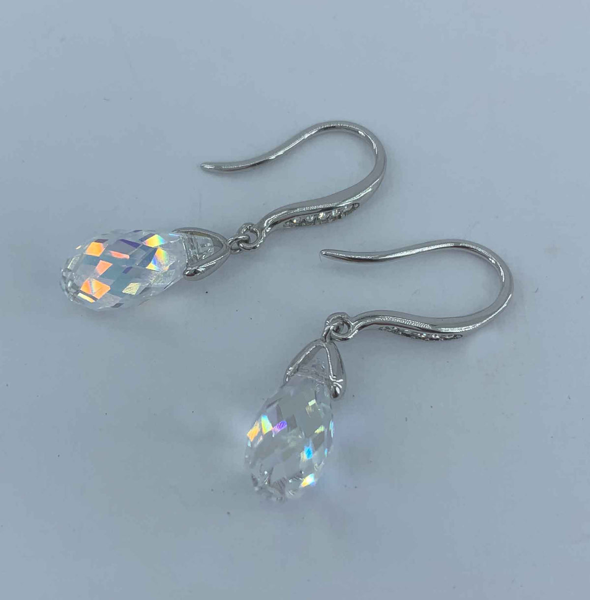crystal ab drop silver earrings from frenelle jewellery online auckland nz