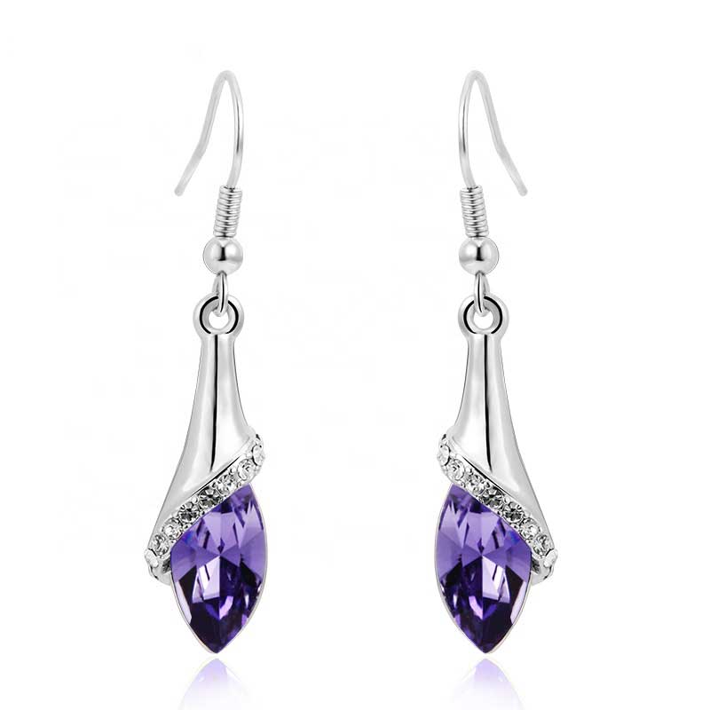 silver swarovski crystal earrings frenelle jewellery