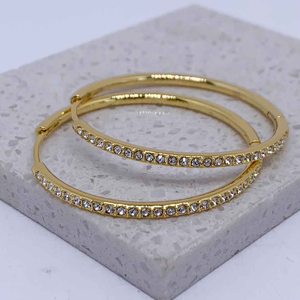 38mm gold hoop earring huggie