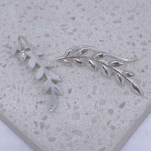 silver leaf crawler earrings buy online