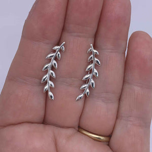 silver leaf crawler earrings jewellery