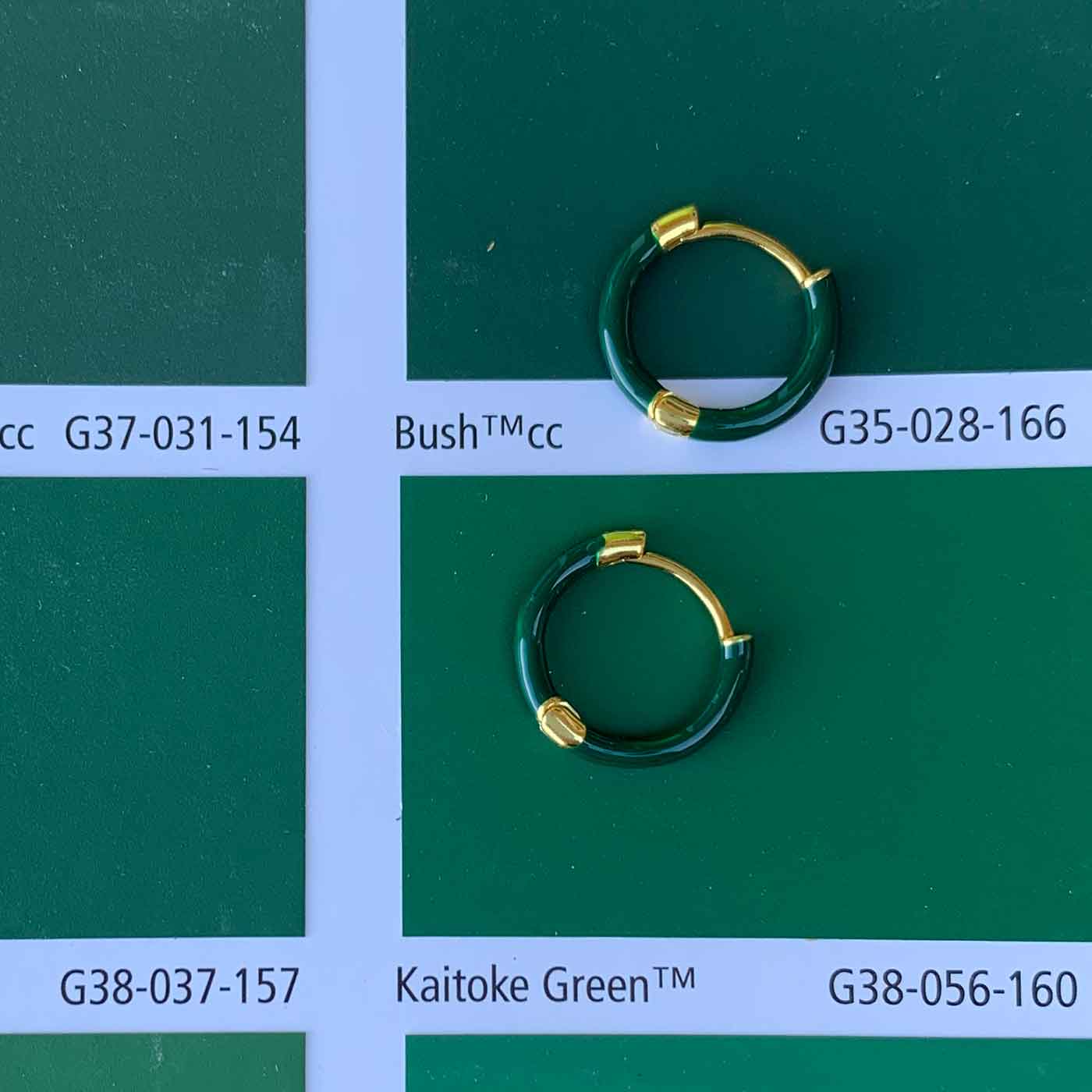 Green gold huggie hoop earrings jewellery frenelle