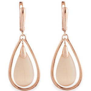 Rose Gold Earrings with Pale Gold Drop "Eldora"