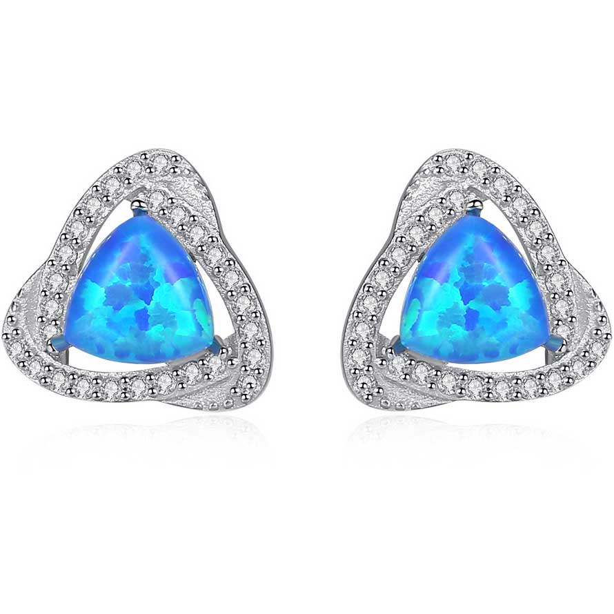 blue opal stud earrings