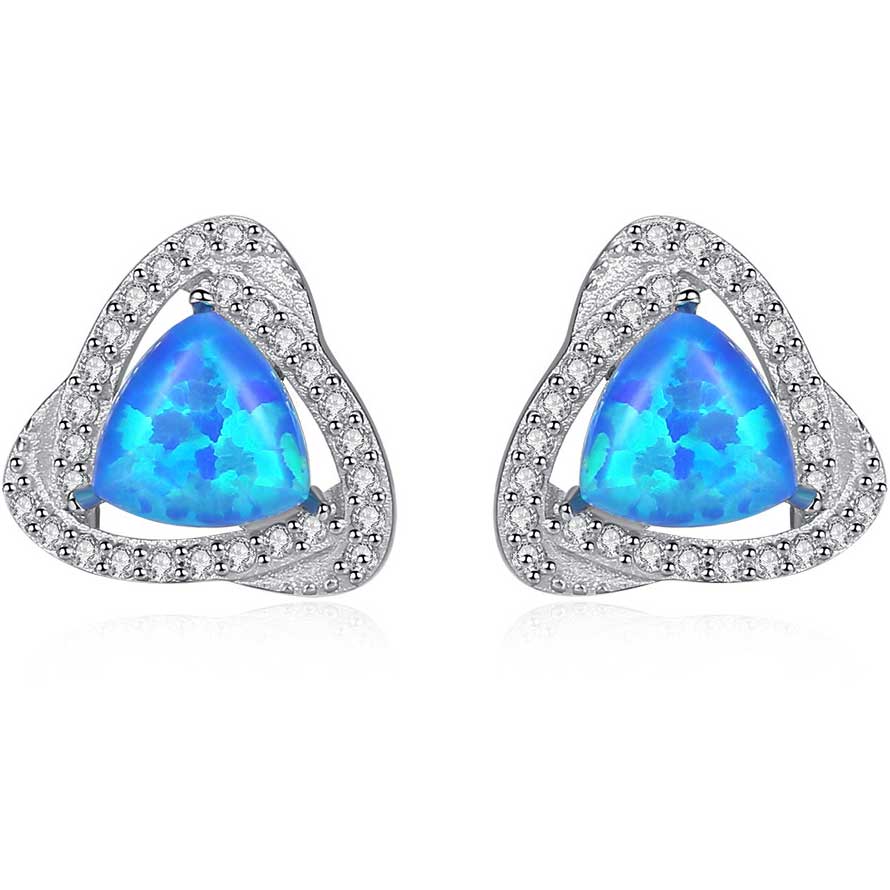 blue opal stud earrings