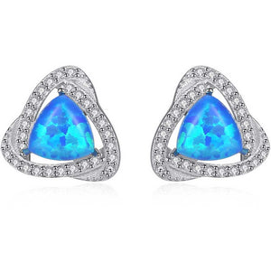 blue opal stud earrings