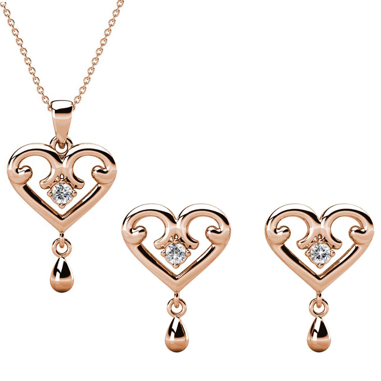 rose gold jewellery set frenelle