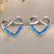 Silver Opal Infinity Heart Stud Earrings "Elspeth" (Blue)