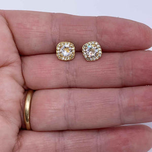 gold crystal stud earrings frenelle