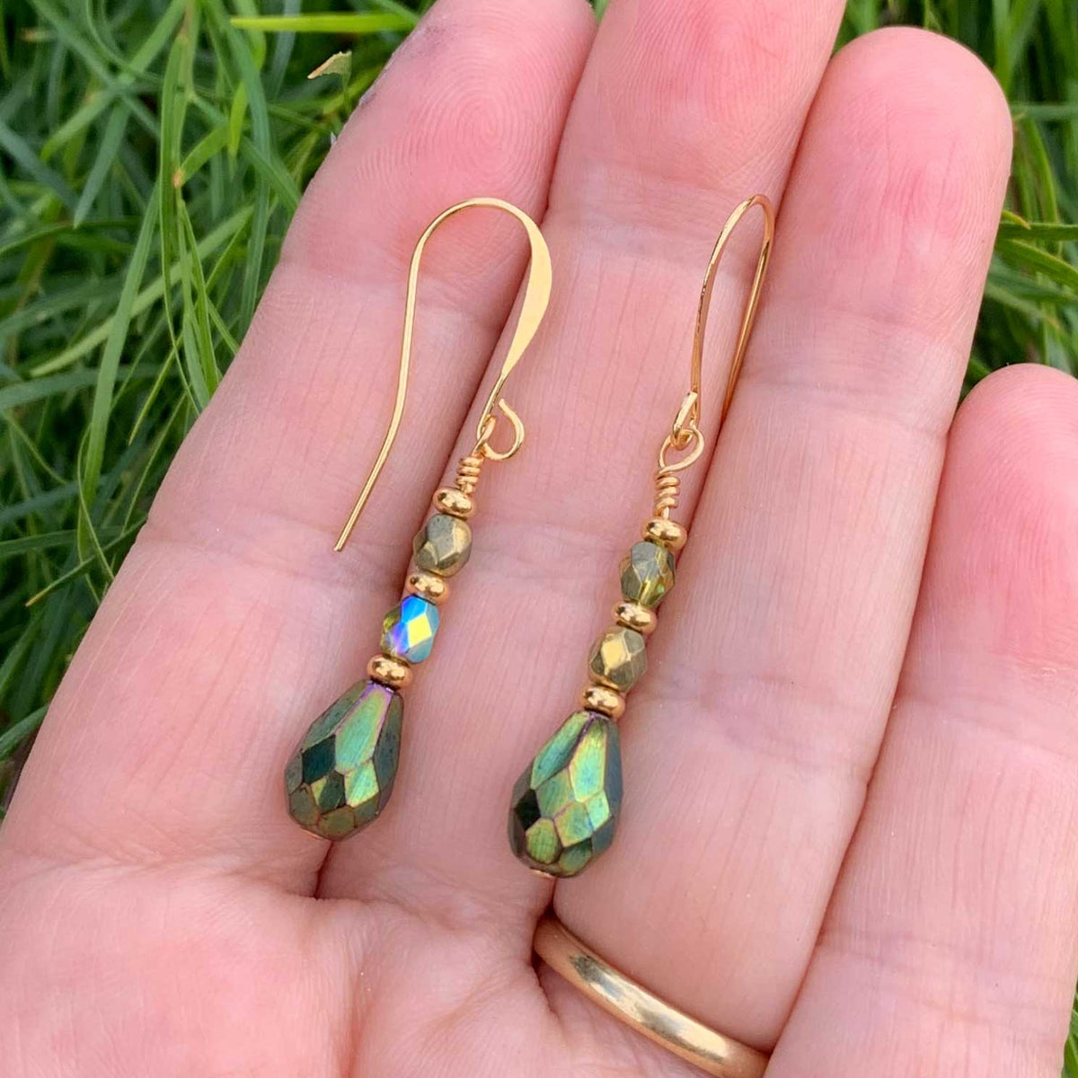 gold drop earrings frenelle