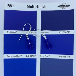 925 Sterling Silver Premium Crystal Drop Earrings "Fantasy" (Blue)