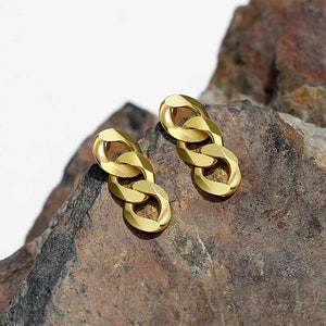 18K Gold Drop Chain Earrings "Hillary" (16mm)