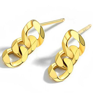 18K Gold Drop Chain Earrings "Hillary" (16mm)