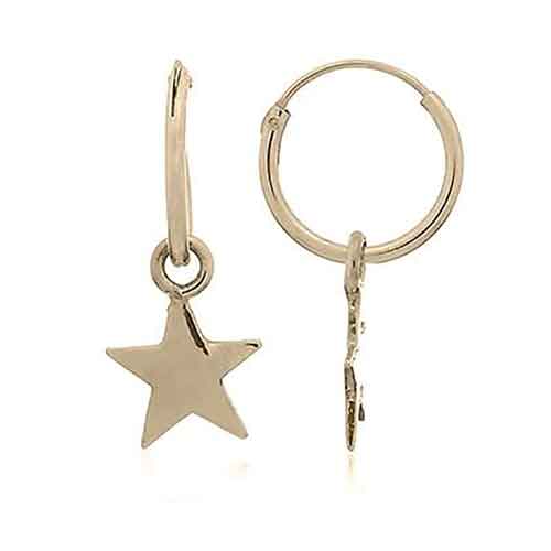 18K Gold Dangle Star Earrings "Ingrid"