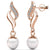 rose gold drop pearl earrings