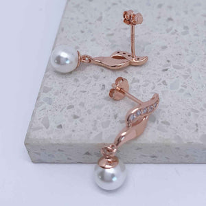 rose gold drop pearl earrings jewellery