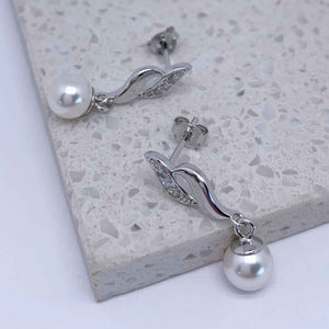 silver pearl drop earrings buy online