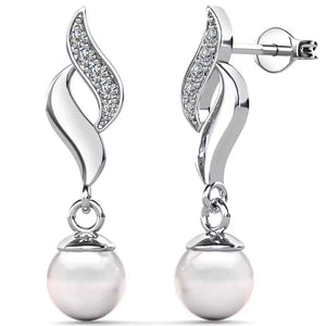 silver pearl drop earrings