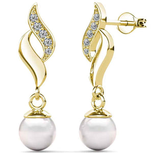 gold pearl drop earrings