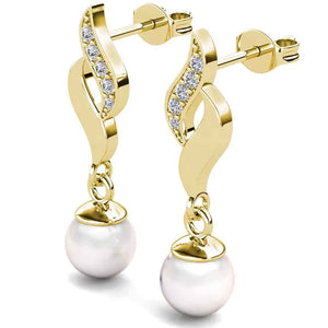 gold pearl drop earrings frenelle