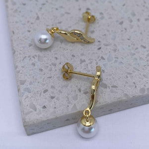 gold pearl drop earrings buy online