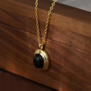 Gold black onyx necklace jewellery