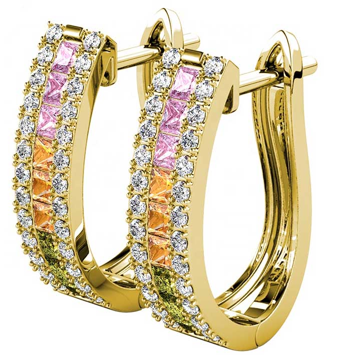 gold huggie crystal earring frenelle