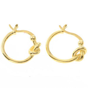 gold knotted hoop earrings frenelle jewellery